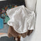 Summer Slub Cotton Short Sleeve Tee Solid Color White Crewneck Cotton Top